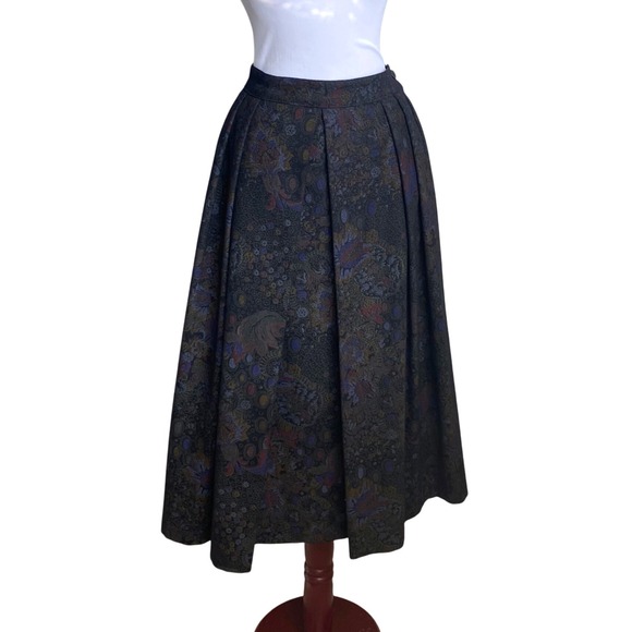 VTG HOCHBERG Germany Wool Pleated A-Line Midi Skirt Size 42 EUR - Picture 2 of 12